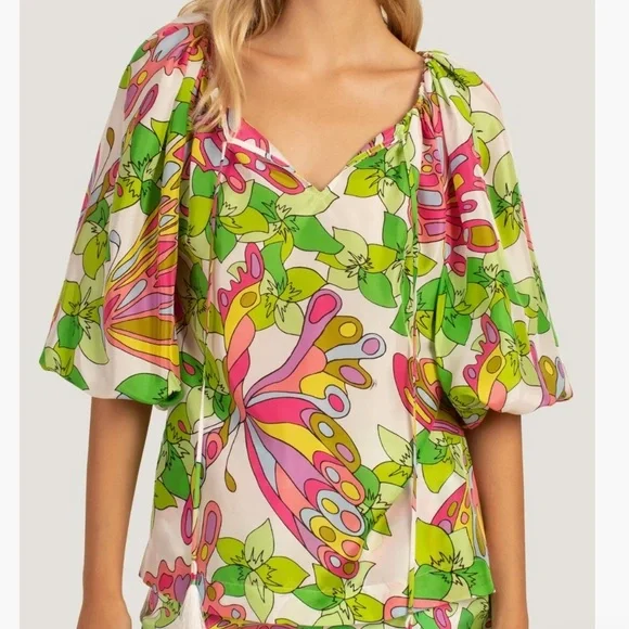 Trina Turk Sandia Silk Top small - Picture 3 of 11